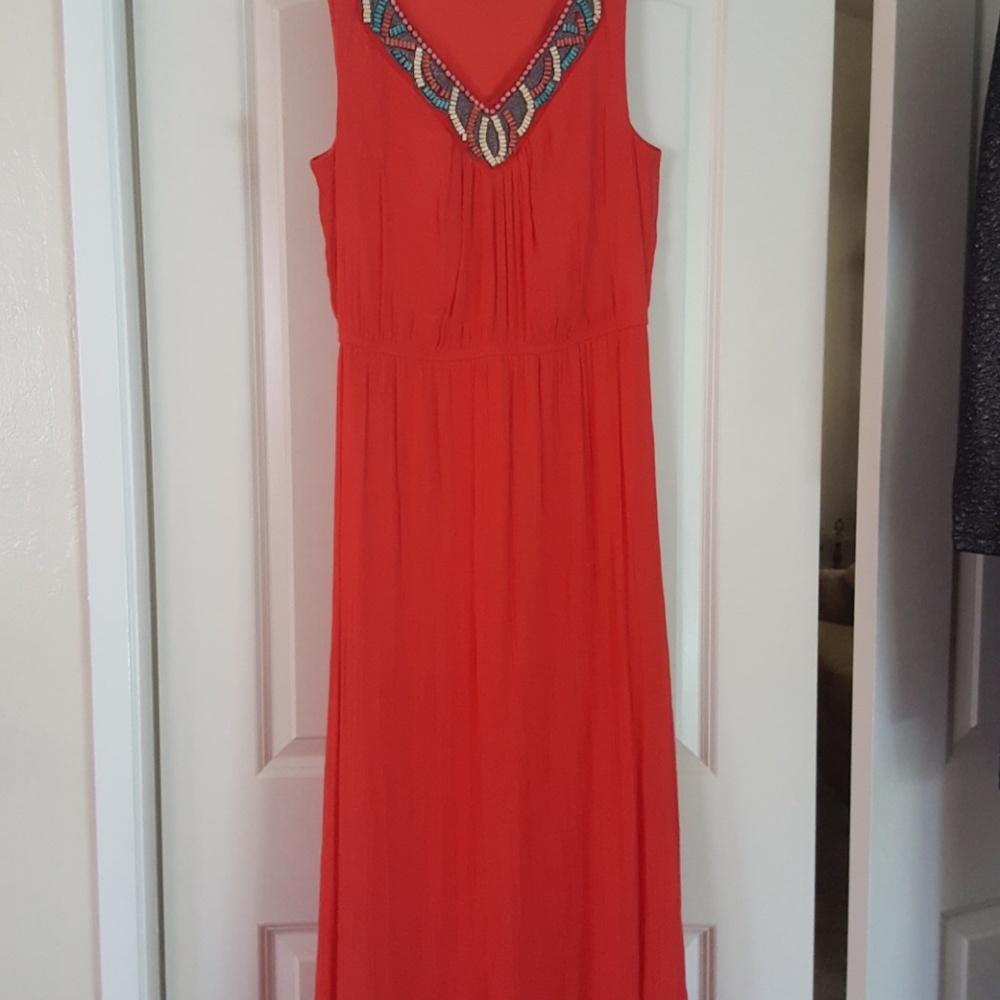 Coral moxi dress